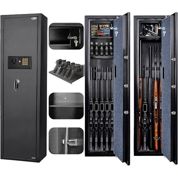 Large Rifle Safe with Lock Box and Removable Shelf