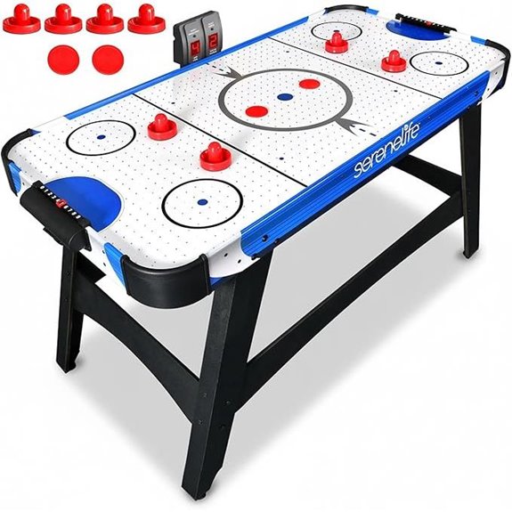 SereneLife 58in Powered Air Hockey Table with Scoreboard