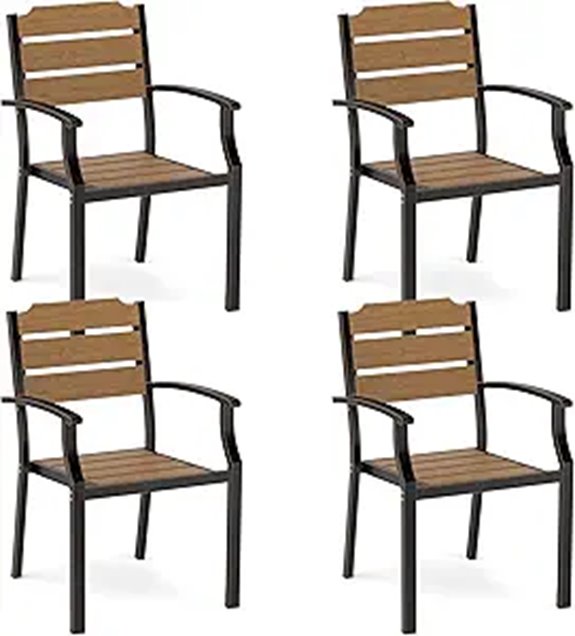 Outdoor Dining Chairs Set of 4 All-Weather Patio Chairs
