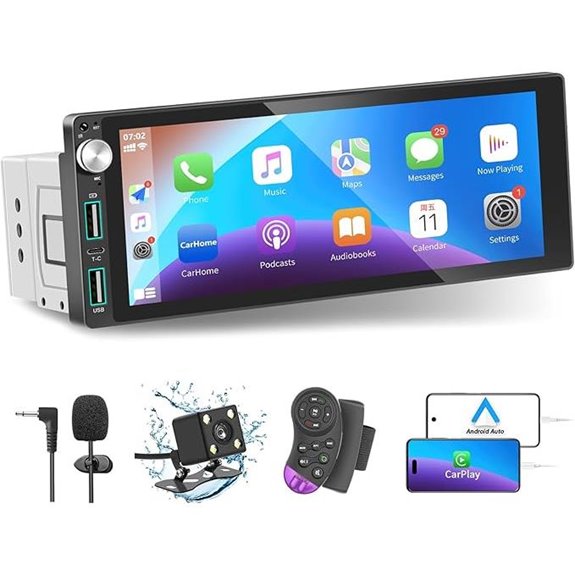Single Din Car Stereo with Apple CarPlay & GPS