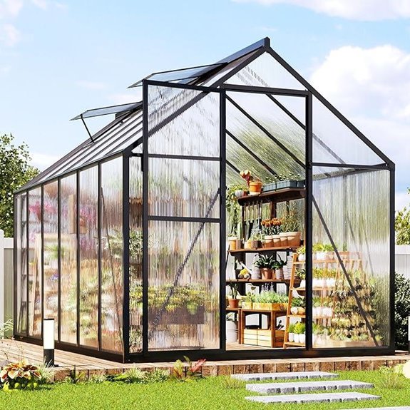 Jocisland 6x12Ft Greenhouse with Windows and Doors