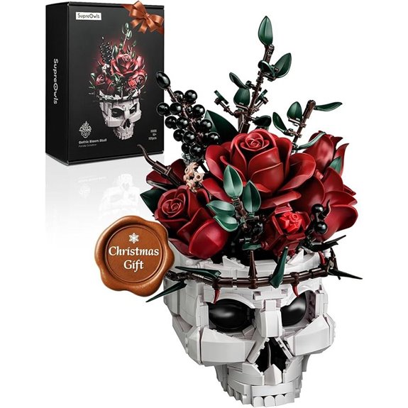 iATOM Skull Roses Bouquet Building Kit