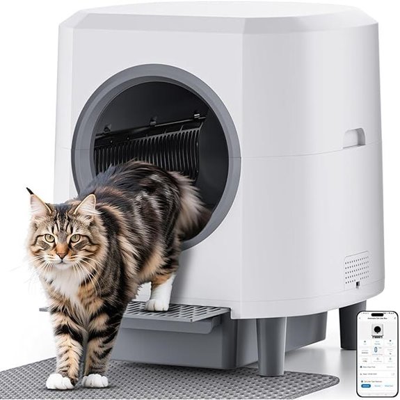 Self-Cleaning Litter Box with App Control and Odor Control