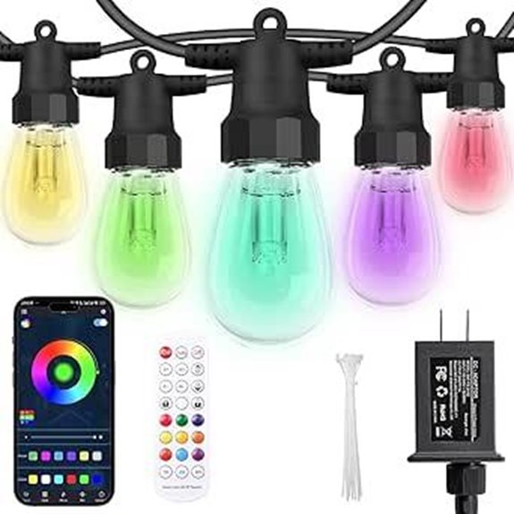 Outdoor RGBW String Lights with App & Remote