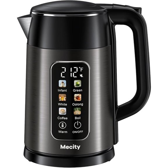 Mecity 1.7L Touch Screen Electric Kettle with Presets with Presets