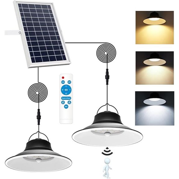 NIORSUN Solar Pendant Light 2-Pack with Remote