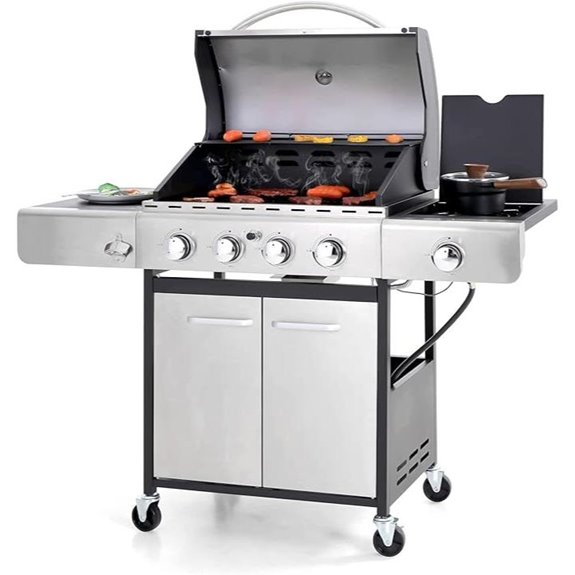 Sophia & William 4-Burner Gas Grill with Side Burner