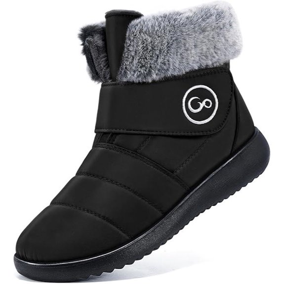 Aomigoct Women's Winter Fur Lined Snow Boots