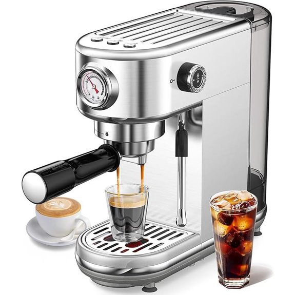 Espresso Machine with Milk Frother and Stainless Steel