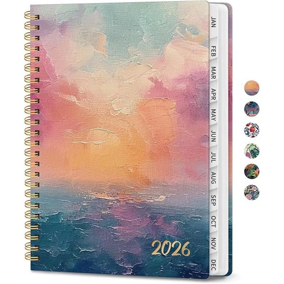 2026 Aesthetic Weekly & Monthly Planner Sunset A5