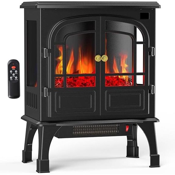 Sweetcrispy Freestanding Electric Fireplace with Remote