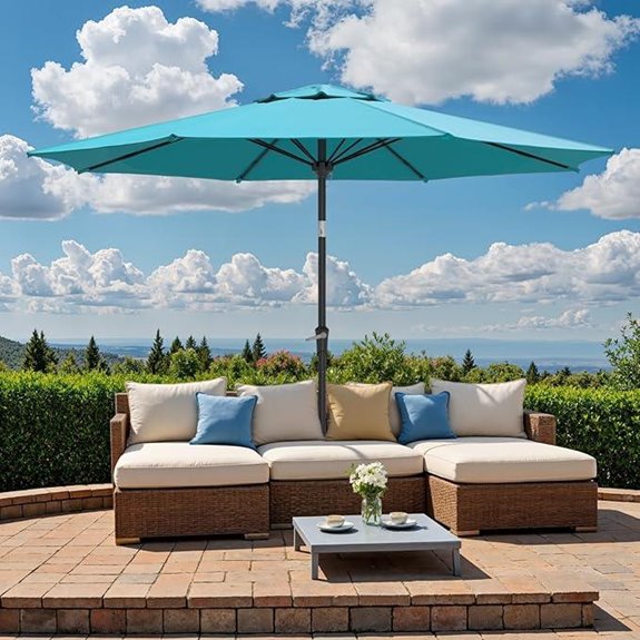Outdoor Patio Umbrella with Tilt and Crank