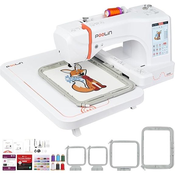 POOLIN Embroidery Machine with Touchscreen and 200 Designs