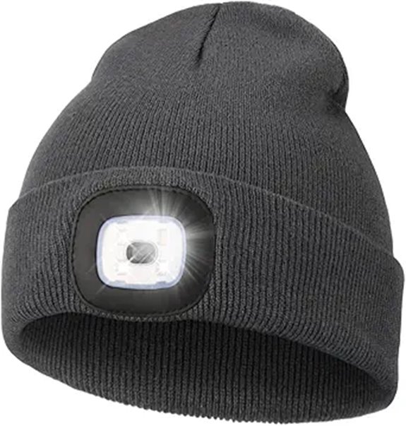 MELASA Unisex LED Light Beanie Winter Hat
