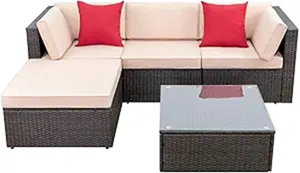 Devoko 5-Piece Weatherproof Patio Furniture Set