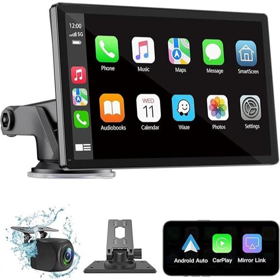 Wireless CarPlay Screen with Touchscreen & Backup Camera
