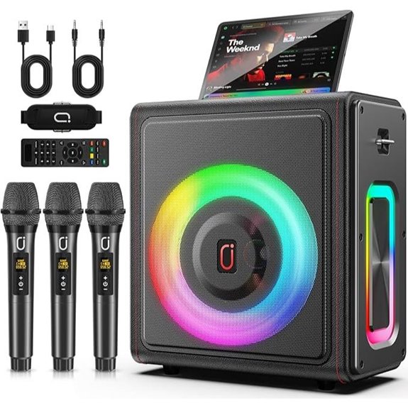 Karaoke Machine with Wireless Mics & Bluetooth Speaker
