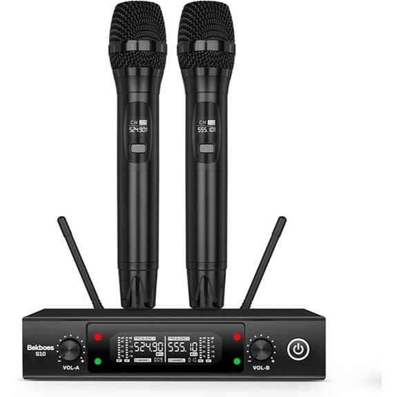Dual Wireless Microphone System for Karaoke and Events
