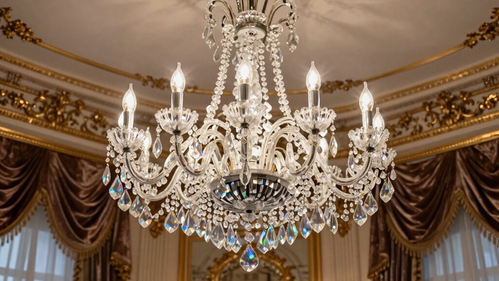 crystal chandeliers blend vintage elegance