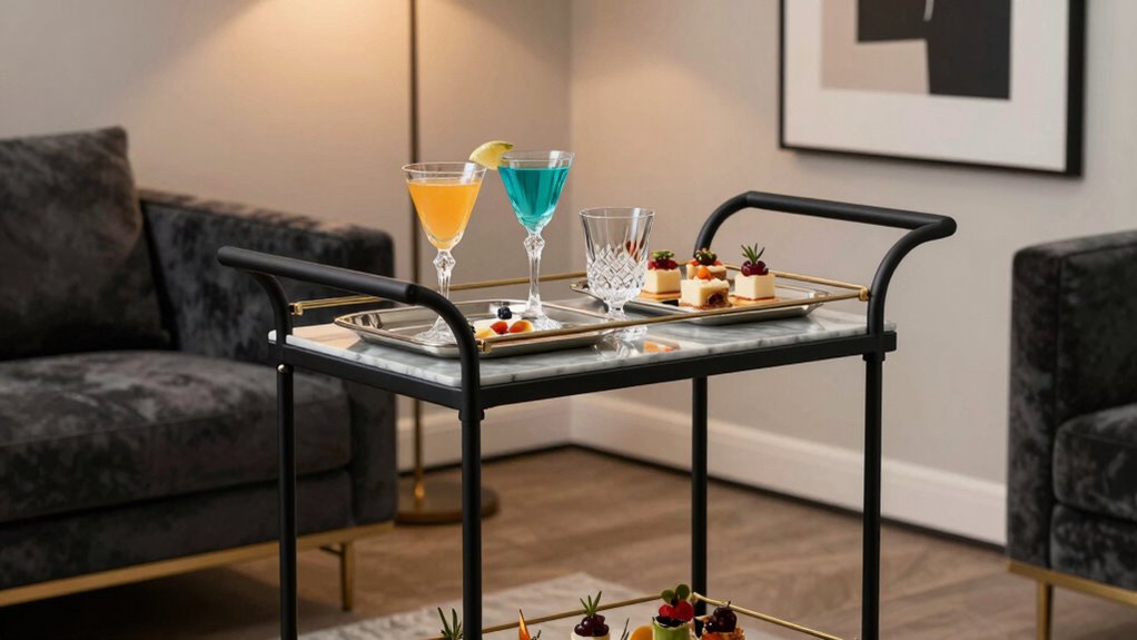 elegant home entertainment cart