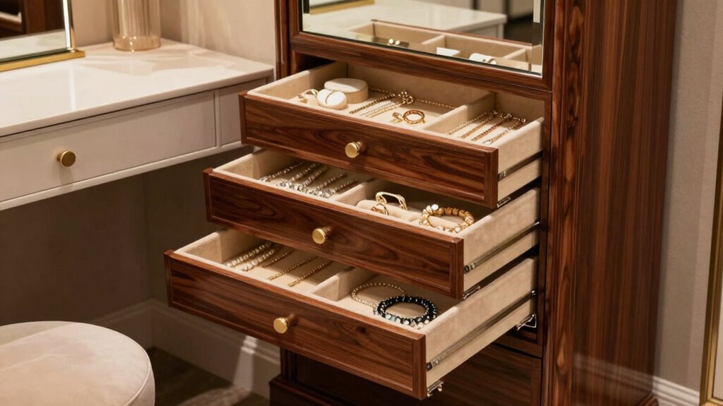 elegant organized jewelry storage