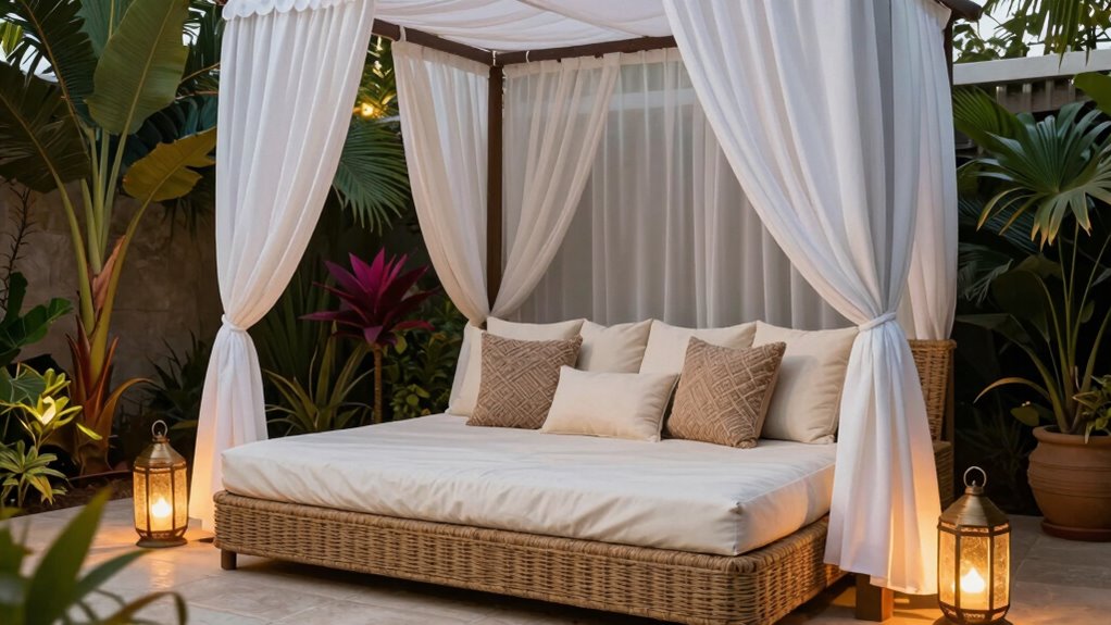 luxurious outdoor retreat setup