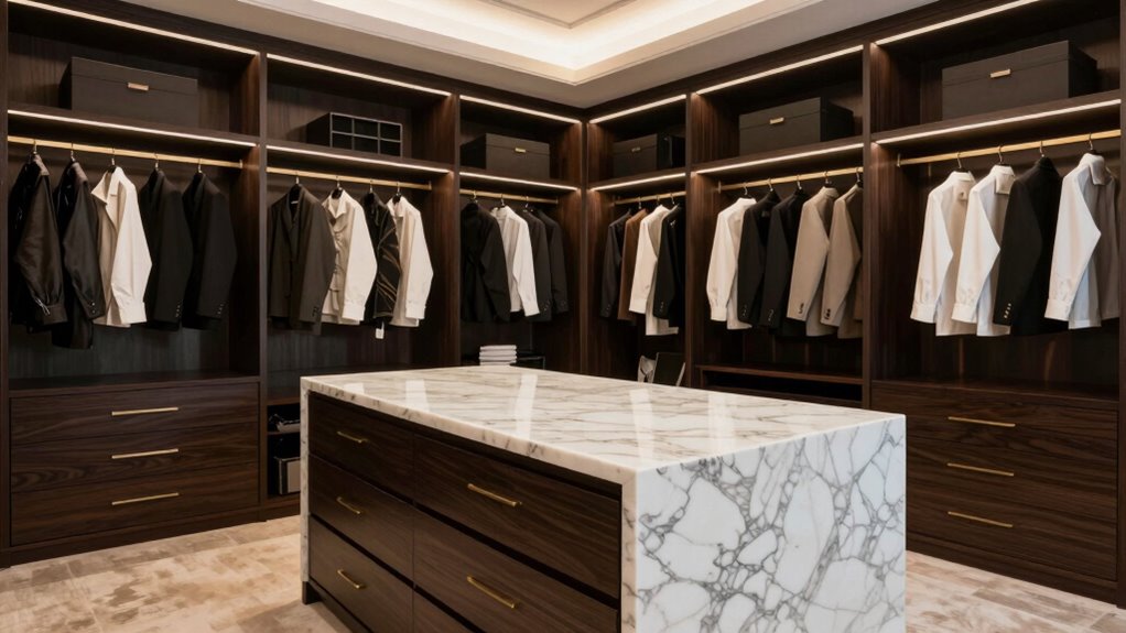 organized luxury closet island