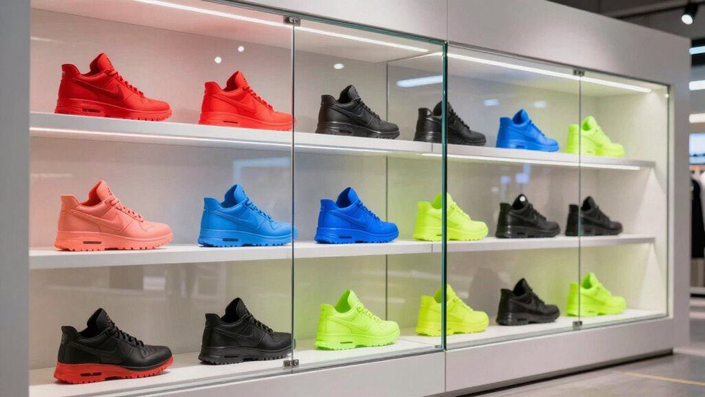 showcase sneakers with lighting