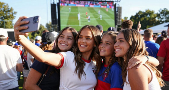 Jessica Alba Spotted at World Cup With Daughters in Adorable Group Selfie