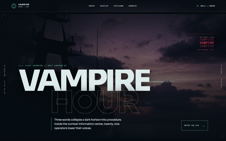 Vampire Hour — Fleet Air-Defense Drill — Procedural Visuals