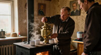 An ‘Old Friend,’ A Stove, And A Samovar. The Kremlin Shares A Portrait Of Putin’s Birthday With Former German Chancellor Gerhard Schröder.