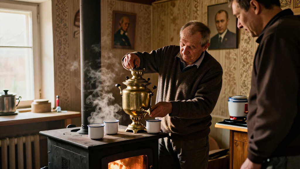 An ‘Old Friend,’ A Stove, And A Samovar. The Kremlin Shares A Portrait Of Putin’s Birthday With Former German Chancellor Gerhard Schröder.